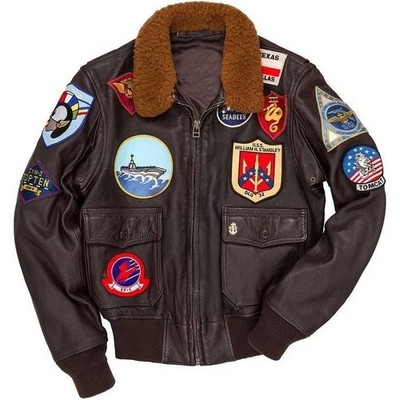 Men's Top Gun Maverick A-2 Real Leather Flight Jacket Tom Cruise Style Bomber