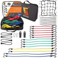 Premium Bungee Cord Set With Heavy Duty Hooks And Bonus Accessories 32 Piece Ass