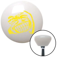 Yellow Big Grin Meme White Retro Shift Knob w/ M16x1.5 Insert Shifter Auto Brody