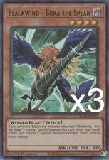 3X Yugioh Blackwing - Bora the Spear BLCR-EN057 Ultra Rare 1st Edition NM
