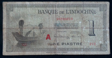 French Indo-China, 1 Piastre Banknote, 1951. Serial # 00530210. Pick # 76b. ABNC