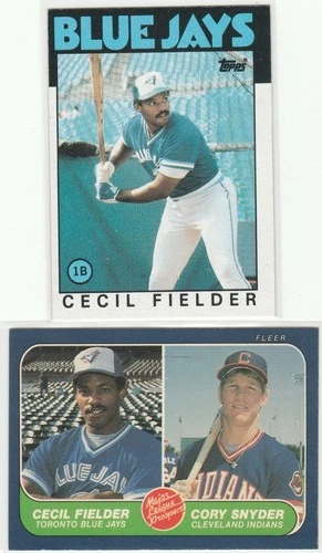 Cecil Fielder RC 1986 Topps Fleer (2 Card Rookie LOT) NRMT!