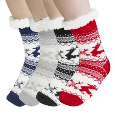 Winter Fuzzy Thermal Slipper Socks Non-Slip Ultra Warm Men & Women Xmas gift