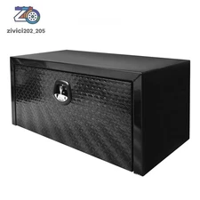 Underbody Truck Box Whale Tail Lock Heavy-Duty Tool Box Aluminum Black 36" x 18"