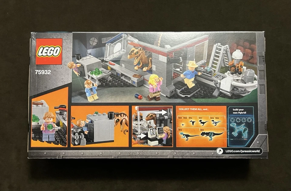 CAJA DAÑADA LEGO Parque Jurásico Velociraptor Chase 75932 Mundo Retirado Foto 2 de 4
