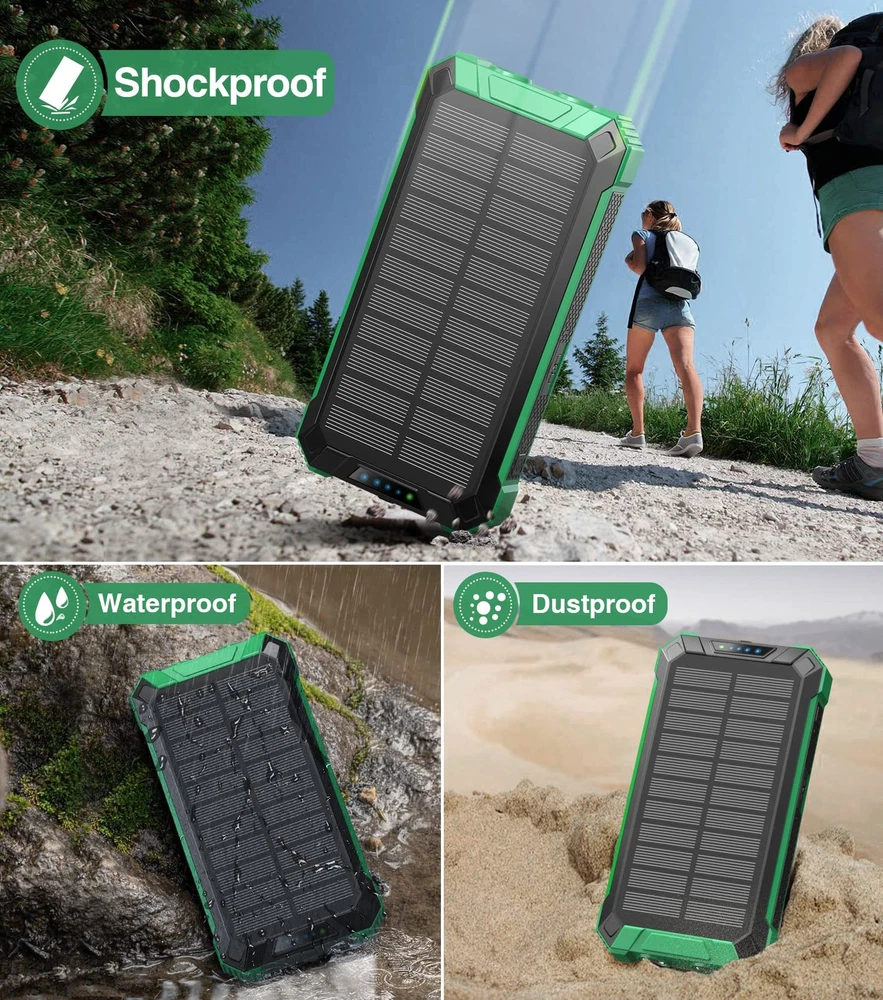 36000mAh Wireless Power Bank with 4 Built-in Cables & 6 Outputs 15W Fast Charging