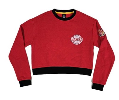 Stadium Essentials ATLANTA HAWKS Crop Top Long Sleeve Sweatshirt Womens M NWOT