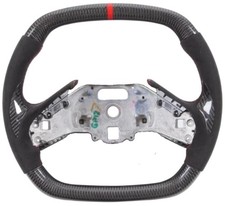 Alcantara Steering Wheel Real Carbon Fiber For Corvette C8 2020-2025 With Heated Alcantara Steering Wheel Real Carbon Fiber For Corvette C8 2020-2025 With Heated