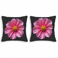 Vibrant Pink Flower Decorative Throw Pillow Covers-Set of2 18x18in Cushion Cases