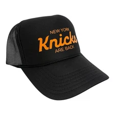SPORTS NEW YORK KNICKS ARE BACK BLACK HAT 5 PANEL HIGH CROWN TRUCKER SNAPBACK