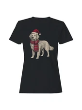 Festive Dog in Santa Hat Art Women's T-shirt