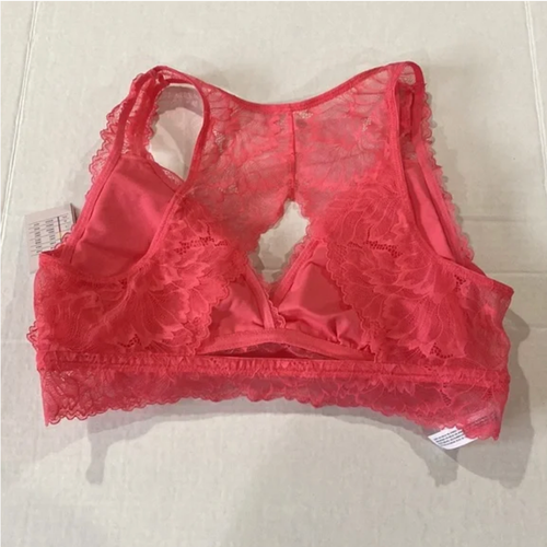 Auden Women's Vibrant Pink Lace Removable Pad Bralette Size L - Picture 7 of 10