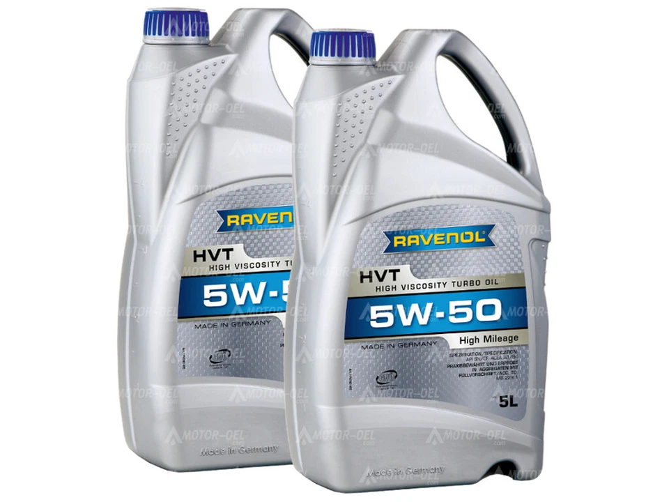 10 (2x5) Liter RAVENOL HVT SAE 5W-50, Motoröl, MB 229.1