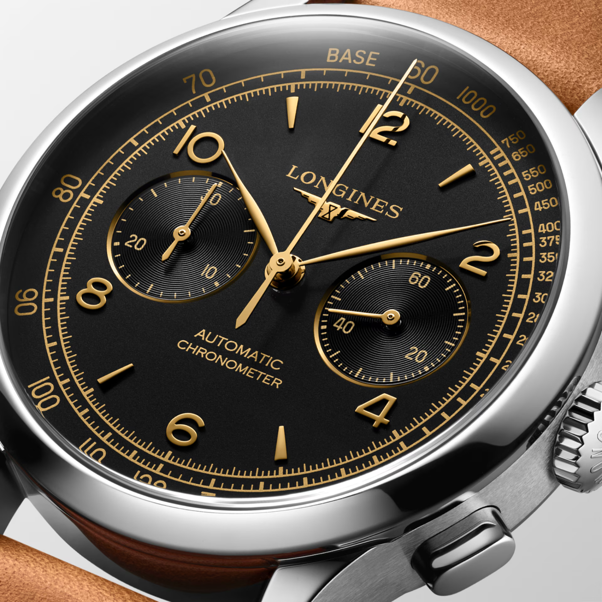 Longines Record Chronograph Black Dial Auto 40 mm Watch (L29214562