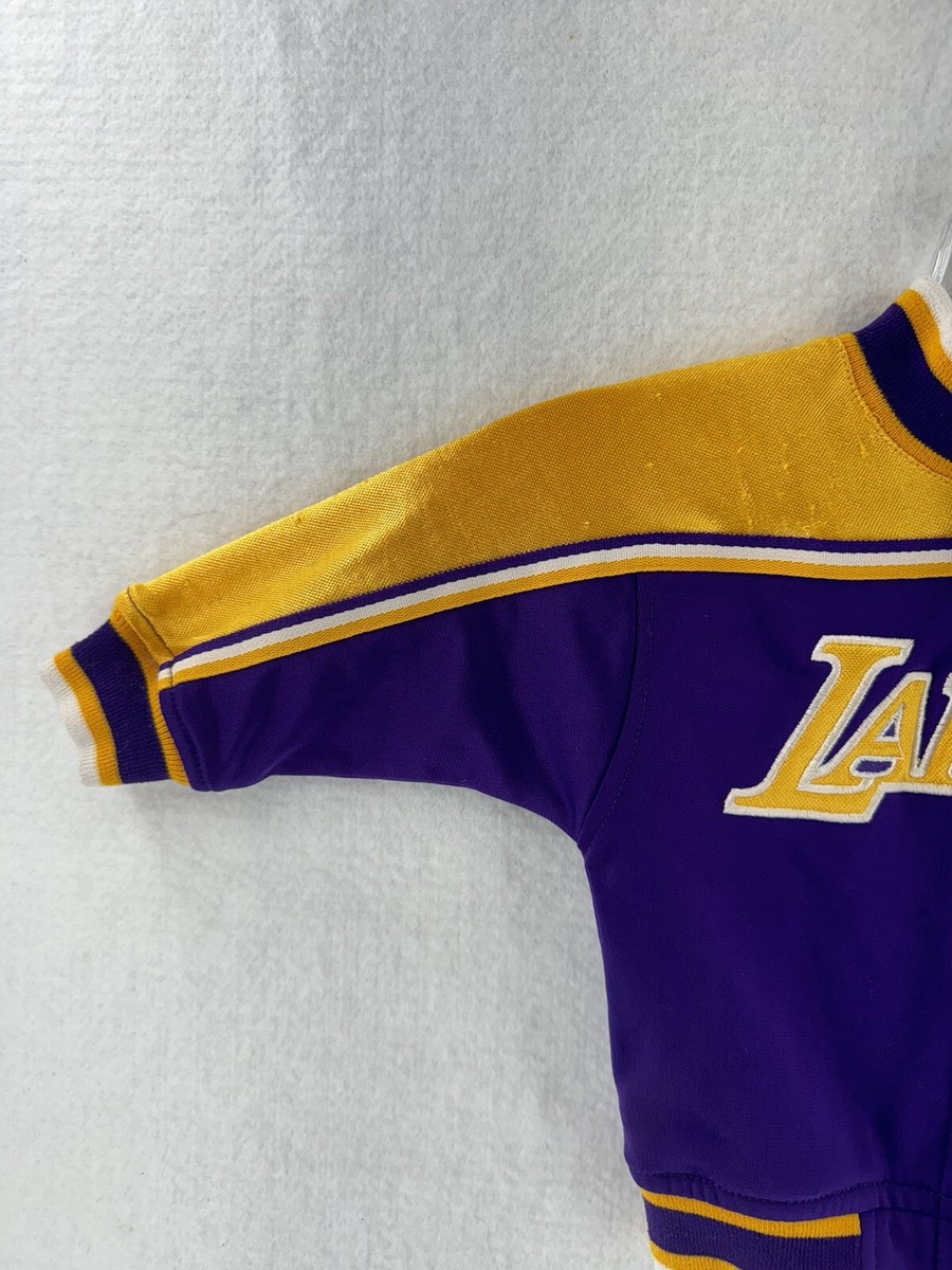 Reebok LA Lakers Warmup Retro Track Jacket Sz Youth 12months Shiny
