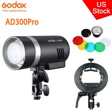 US Godox AD300pro 2.4G TTL HSS Outdoor Flash Reflector Filter S2 Bowens Bracket