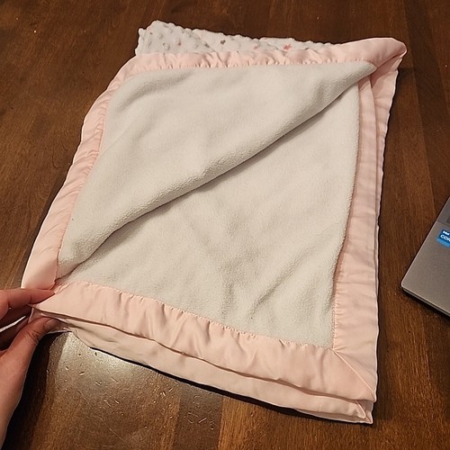 Just Born Love you to the Moon Baby Blanket Pink Minky Satin Trim Stars Elephant - Picture 3 of 4