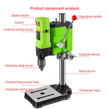 Electric Bench Drill Vise Fixture Drilling Machine Variable Speed Drilling Chu