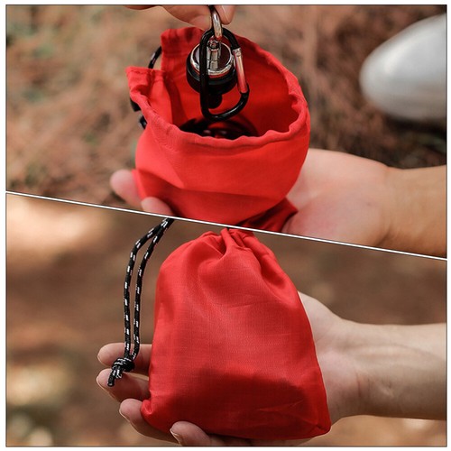 6PCS Red Bags Party Favor Pouches Mesh Drawstring Bag Portable Camping Bags US - Picture 8 of 12