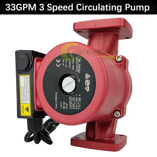 33GPM 3 Speed Circulating Pump Use w/Outdoor Furnaces,Hot water heat