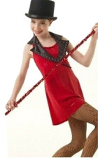 Live Performance Child X-Small Jazz-Tap Dance Costume Rhinestone Tunic Dress New