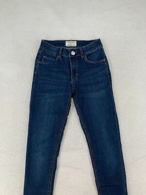 Terranova Jeans Juniors Size US 25 Skinny Fitted Stretch Whiskered Blue Denim
