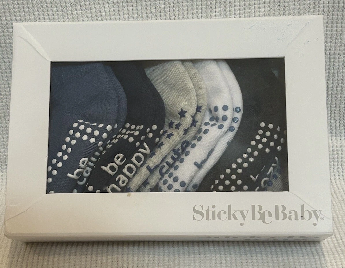 NWOT Sticky Be Baby Non Slip Grip Socks IN BOX 6m - 24m, Blue/Gray/White 6 Pair
Opens in a new windo