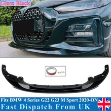 For BMW 4 Series G22 Coupe G23 Cabrio M Sport Front Bumper Splitter Glossy Black