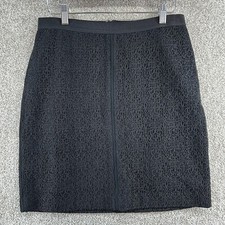 Ann Taylor Loft Women's Skirt Size 8 Black Lace Back Zip Closure