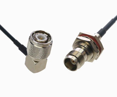 TNC Male Right Angle to TNC Female Bulkhead RF 0.5~15FT Cable For Antenna Radio