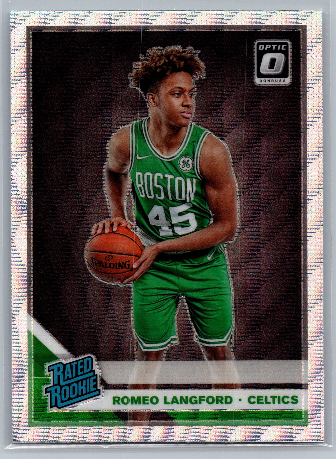 2019-20 Donruss Optic #182 Romeo Langford Silver Wave Prizm Boston Celtics