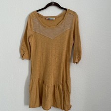 Free People Beach Women's Size XS Orange 3/4 Sleeve Mini Dress