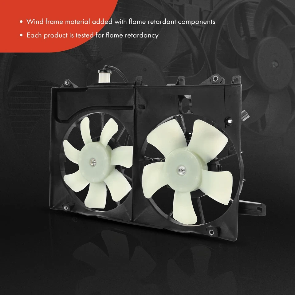 Conjunto de ventilador condensador de aire acondicionado con cubierta para Mitsubishi Galant 2004-2009 V6 3,8 L Foto 3 de 4