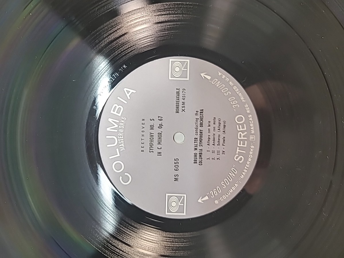 米LP Bruno Walter, Columbia Symphony Orchestra Beethoven: Symphony No. 5 ・ Symphony No. 4 MS6055 COLUMBIA MASTERWORKS /00260 Bruno Walter - Beethoven Symphony 5 & 4 Columbia MS 6055