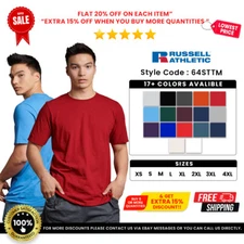 Russell Athletic 64STTM Men's Dri-Power Top Essential Blend Tee Sports T-Shirt