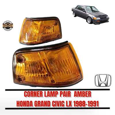1988-1989 Honda Civic LX SH4 EF2 Amber Corner Lamp Light LH RH 3DR