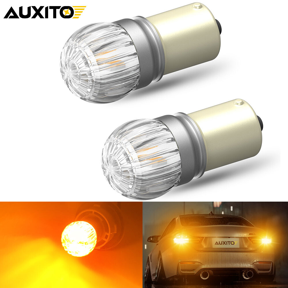 2x BA15S 1156 7506 Amber LED Turn Signal Error Light Bulbs Free Anti Hyper Flash