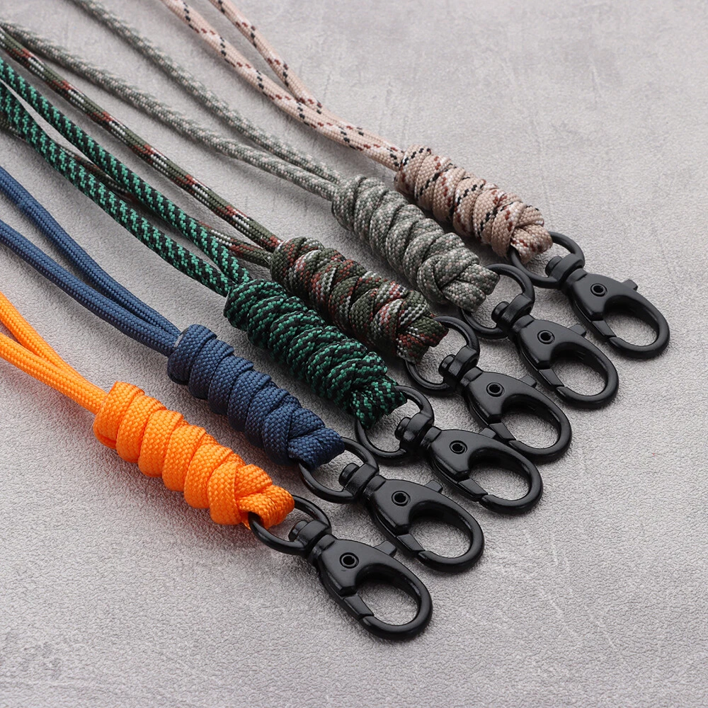 Strength Paracord Keychain Lanyard Rotatable Buckle Key Ring Parachute Cord