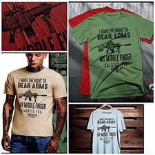 2nd Amendment T-shirt gun rights tee right to bear arms I salute your opinion