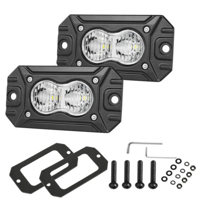 2X 4'' Flush Mount Pods Front Winch Bumper for Jeep Wrangler JK/JL & Gladiator JT