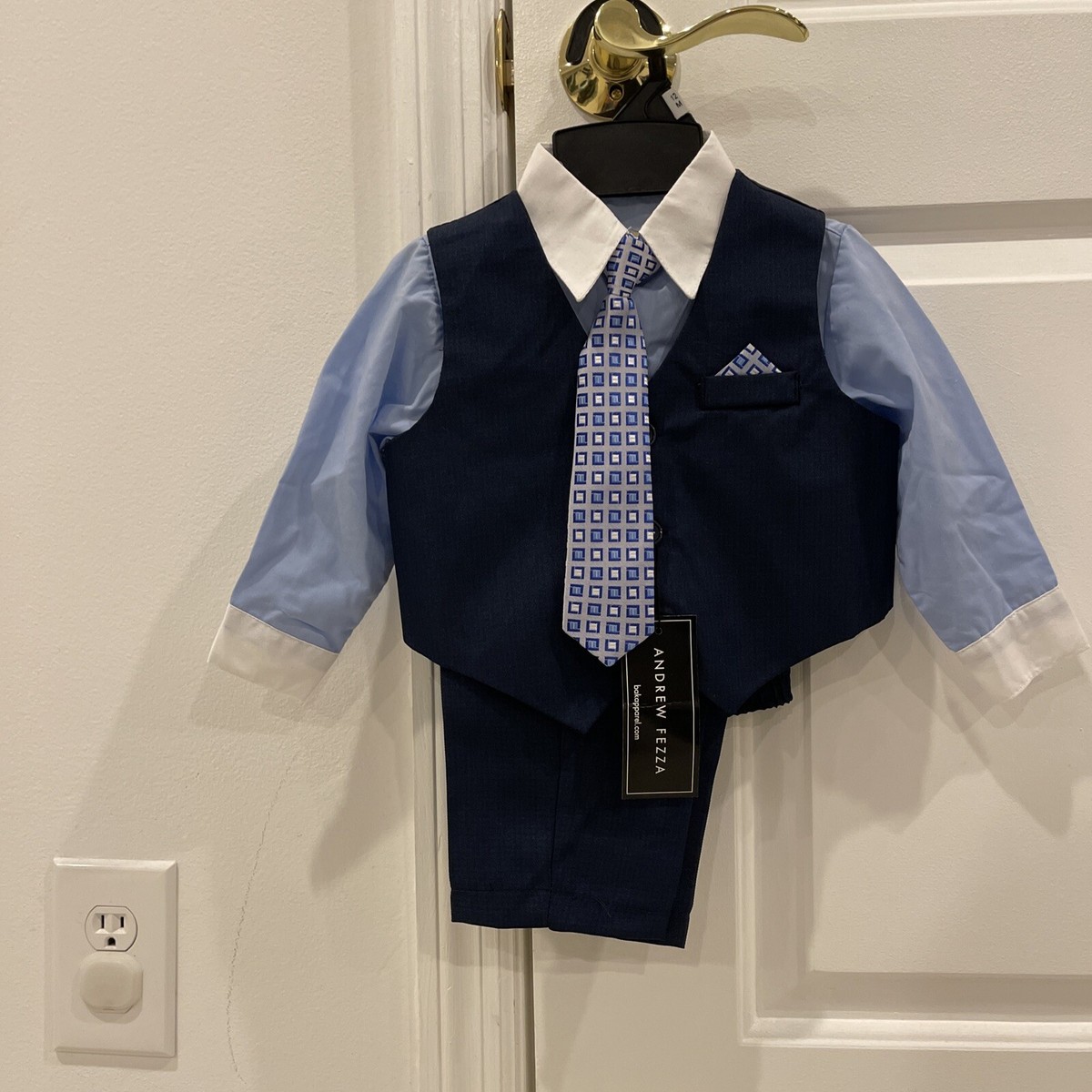 Andrew Fezza Toddler Kids Baby Boys Clothes 12M Suit Vest Tie