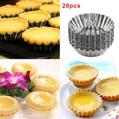 Werkzeug Eier Tarte Formen 20 Stück Pfannen Pudding Dessert Gebäck Thermo Backen