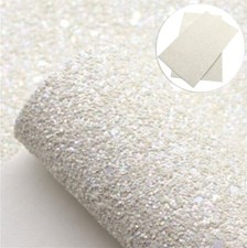 Chunky glitter FAUX LEATHER SHEET 8.75" x 12" 1113139 Mixed White iridescent