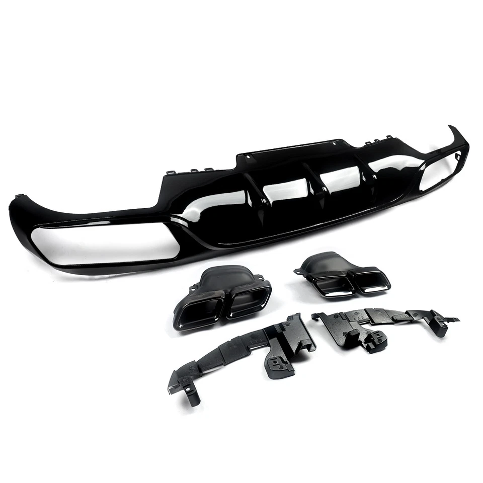 For 2016-20 Mercedes Benz E Class W213 Standard Bumper Rear Diffuser Exhaust Tip Foto 2 de 4