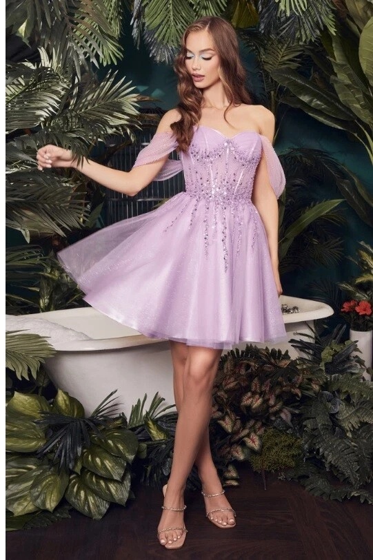 light purple short dress