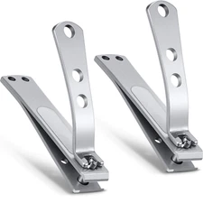 2 Pack Large Toe Nail Clippers For Thick Nails Heavy Duty Stainless Professional