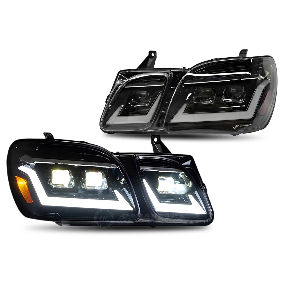 Par de faros delanteros LED con señal de giro secuencial aptos para Lexus LX470 1998-2007 Foto 2 de 4