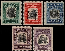 Canal Zone Stamps Scott # 22- # 26 Mint F-VF Fresh - Complete Set of 5 Portraits