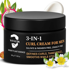 Curl Cream for Men, Anti-Frizz Curl Defining Cream without Crunch, 3.38Oz  Dese