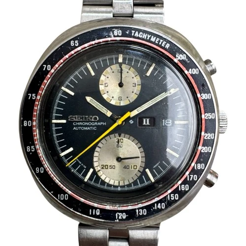 Vintage Seiko UFO Chronograph Automatic 6138-0011 1973 41mm Mens Racing Watch